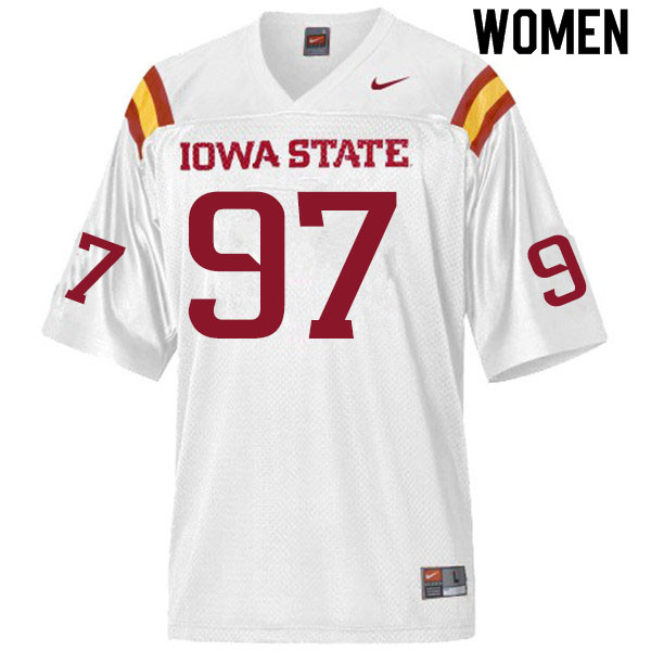 Women #97 Drake Nettles Iowa State Cyclones College Football Jerseys Sale-White